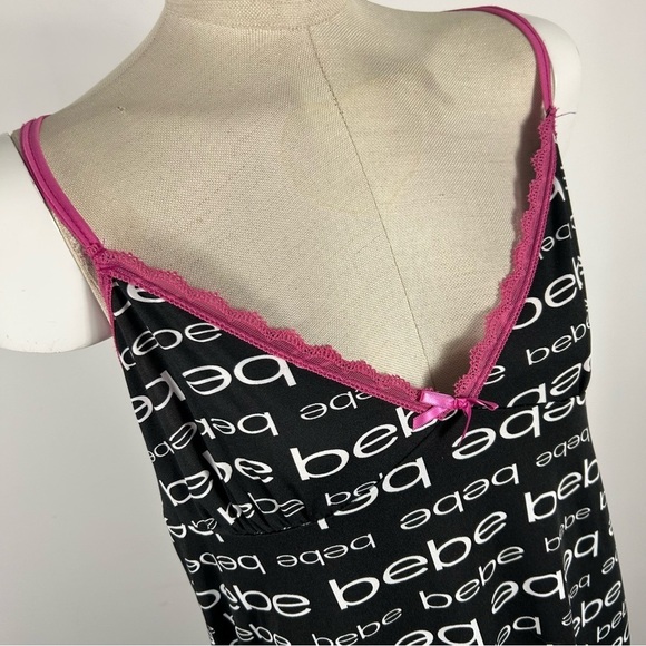 NWT Bebe Black and Pink Sleepwear Dress M - Picture 5 of 12